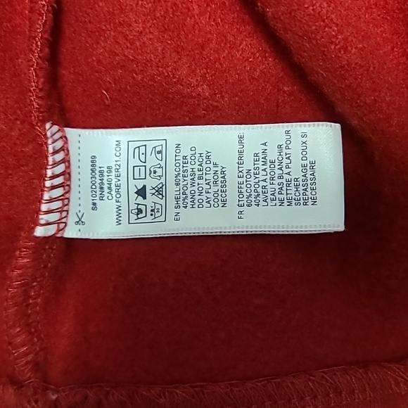 Womens pea coat Forever 21 red holidays fall - Picture 3 of 6